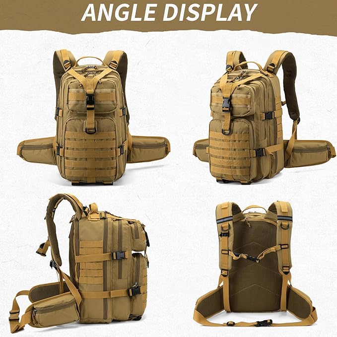 Camo hunting backpacksmall tactical backpack military backpack for men camping backpack 3-day bag(Khaki)