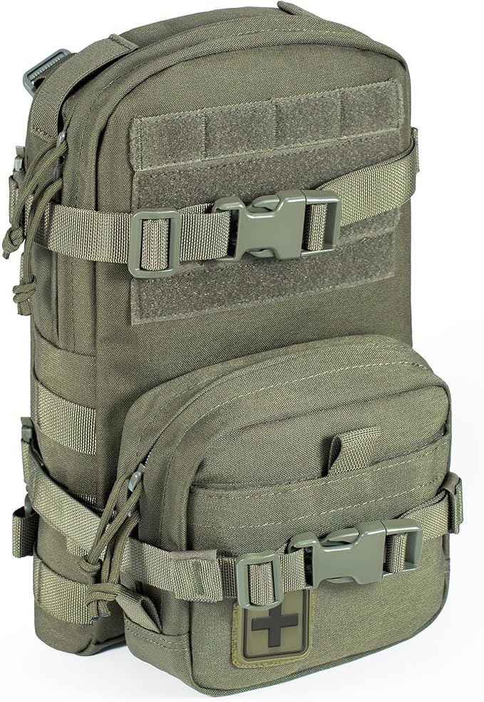 Tactical Small MOLLE Hydration Pack Outdoor Water Bladder Carrier Pack for Vest Backpack(Range Green)