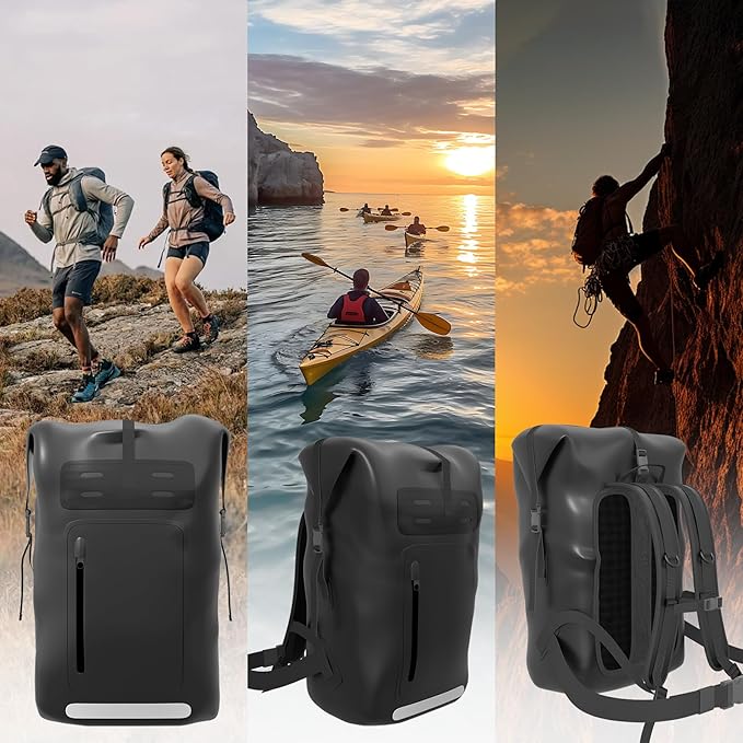 Waterproof BackpackHeavy Duty Hiking Backpack35/55/85L dry bag backpack waterproof for MenRoll-Top Closurefor Kayaking Travel Hiking Fishing Camping Motorcycles (yellow 85L)