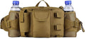 Huntvp Tactical Waist Pack Bag with Water Bottle Pocket Holder Military Fanny Packs Waterproof Hip Belt Bag Pouch for Hunting Camping Trekking (Brown)