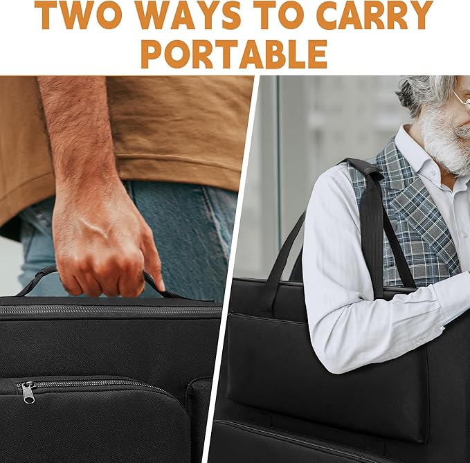 Solar Panel Travel Bag Portable Solar Panel Storage Bag Compatible with Jackery SolarSaga 100W 200W 100X Water-Resistant Protective Padded Carrying Case for 2 Panels for Outdoor Camping Travel