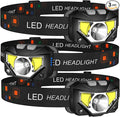 LHKNL Headlamp Flashlight3-Pack Lumen Ultra Bright LED Rechargeable Headlight with White Red LightWaterproof Motion Sensor Head Lamp8 Mode for Outdoor Camping Running Cycling Fishing