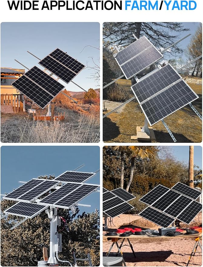 ECO-WORTHY Solar Panel Dual Axis Tracking System (Expanded Version Increase 40% Power) with Tracker Controllerfor 10PCS 100W/8PCS 200W/4PCS 400WHigh Stability Multi-Angle Adjustment for Yard/Farm