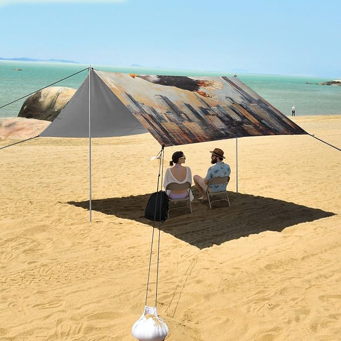 ALAZA New York Eagles Beach Tent Sun Shelter Portable Canopy Sunshade for Outdoor Camping Picnics Backyard Fun 10x9 ft