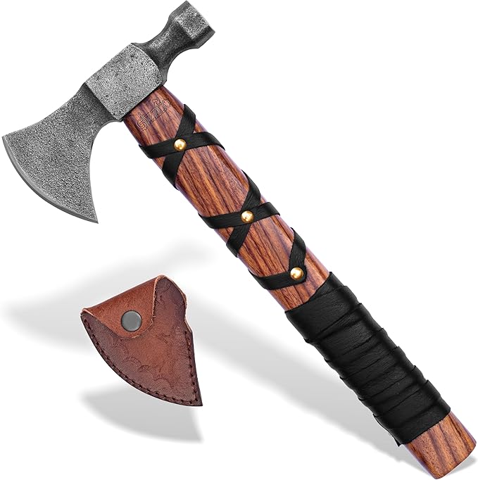 Norse Viking Axe Camping Hatchet – Berserker Axes for Woodworking Throwing and Camping | Handcrafted Lothbrok Ragnar Axe | Bearded Tomahawk for Men | Ideal Gift for Christmas Anniversary Birthday