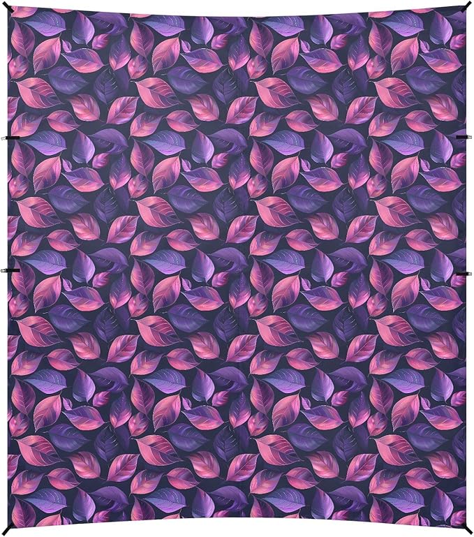 ALAZA Abstract Gradient Leaves Beach Tent Sun Shelter UPF50+ Protection Beach Shade Canopy w/ 4 Sandbags for Outdoor Camping Fishing Backyard Fun Picnic 10x9 ft
