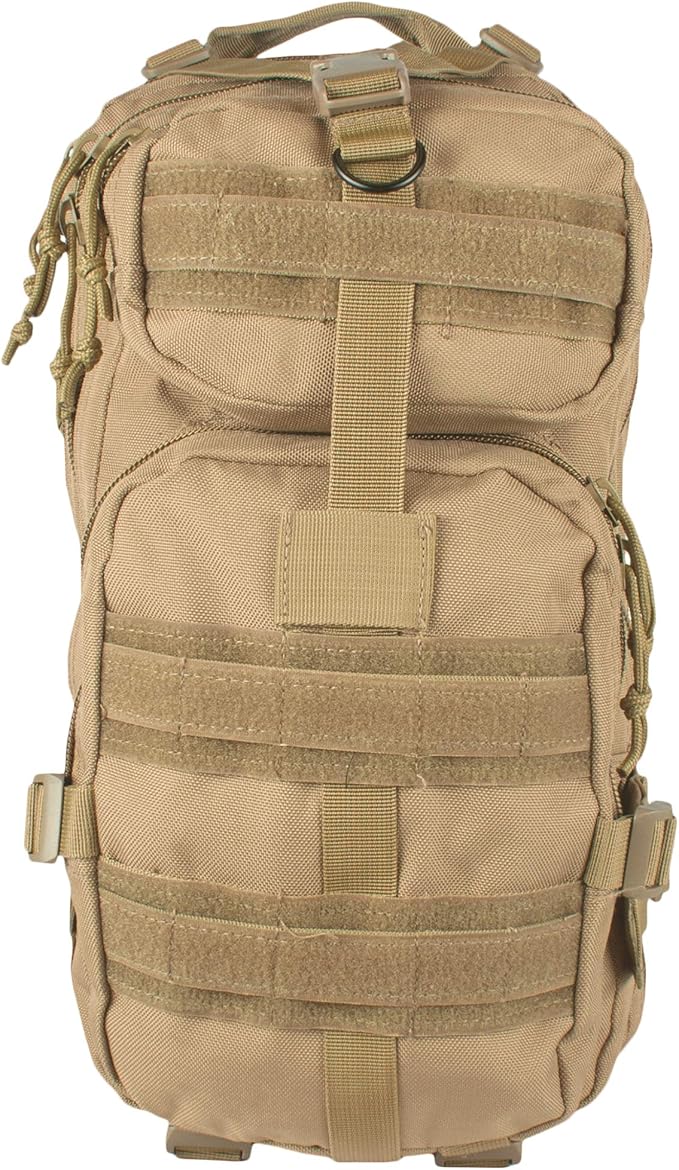 FOX OUTDOOR PRODUCTS Medium Transport Pack | 29L Tactical Backpack with Organizer Pockets MOLLE Webbing &amp Hydration Sleeve Coyote