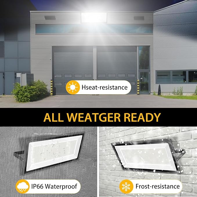 YANYCN 2 Pack 800W LED Flood Light Outdoor3750W Equivalent Super Bright FloodLight with Plug88500LM 5000K Daylight White IP66 Waterproof Commercial Lighting for Sports FieldsCountsArenaStadium
