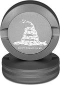 Don’t Tread on Me Metal Snus Can | Nicotine Pouch Container | Moisture &amp Odor Proof Can | Snus Accessories | Laser Engraved Gadsden Flag Design (Gray)
