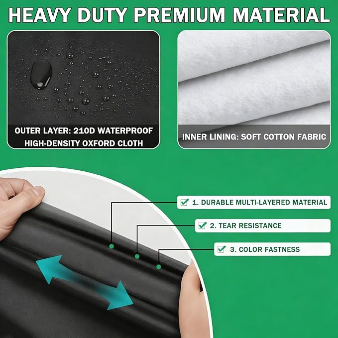 Mini Excavator Cover for Kubota U35-3/4 2002-present Heavy Duty Waterproof Compact Excavator Tarp with Zipper Door &amp Reflective Strips for Outdoor Storage