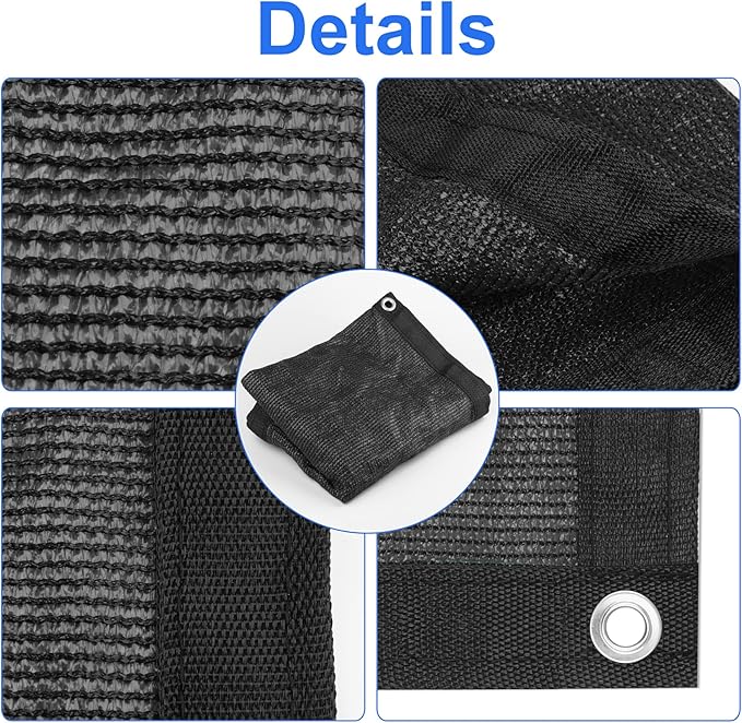 Black 6' x 30' Fence Privacy Screen Commercial Outdoor Backyard Shade Windscreen Mesh Fabric