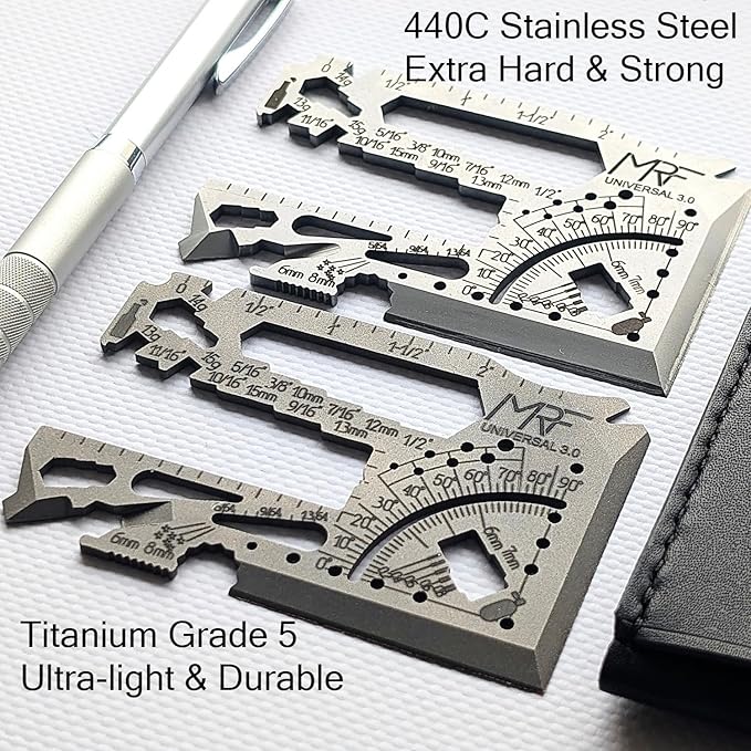 Universal 3.0 – 60+ Tools Credit Card Multitool with Knife – 440C Stainless Steel Wallet Multi Tool with Ruler Can &amp Bottle Opener for EDC Repairs &amp Outdoors | Combat Tested