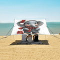 ALAZA Christmas Elephant Beach Tent Sun Shelter UPF50+ Protection Beach Shade Canopy w/ 4 Sandbags for Outdoor Camping Fishing Backyard Fun Picnic 10x9 ft