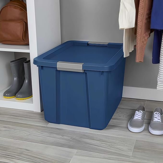 （2 Pack） 20 Gallon Large Storage Bins with Lids Heavy Duty Stackable Plastic Storage Containers Durable Totes for Garage Basement Office Organization