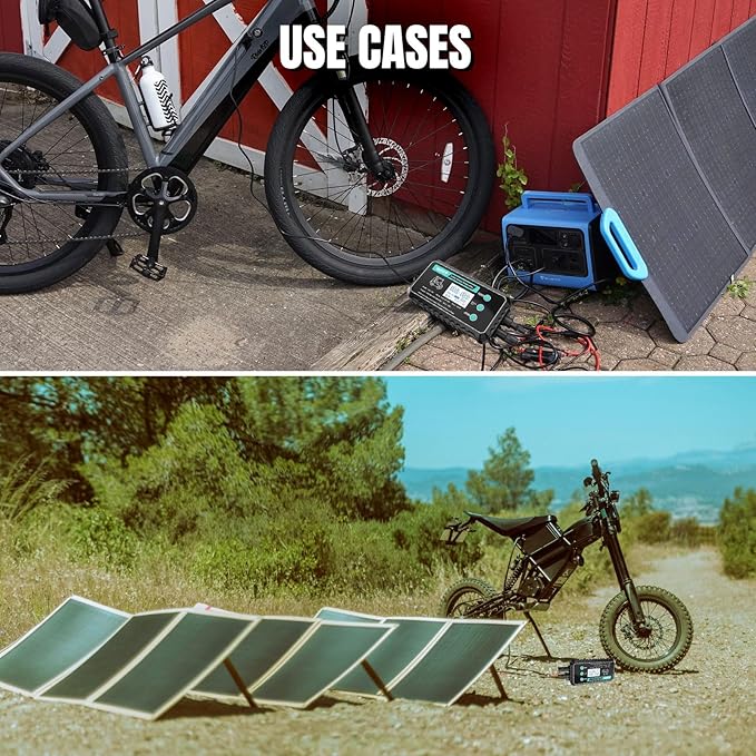 10A Waterproof Boost MPPT Solar Charge Controller Solar Panel for LiFePO4 Gel Batteries Solar Charge 48 Volt Golf Cart BatteriesElectric Bike Electric SkateboardElectric Surfboard Batteries etc