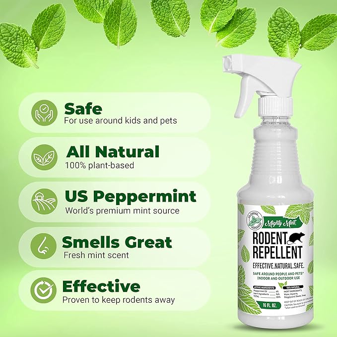 Peppermint Oil Rodent Repellent Spray and Concentrate - Makes 1 Gallon
