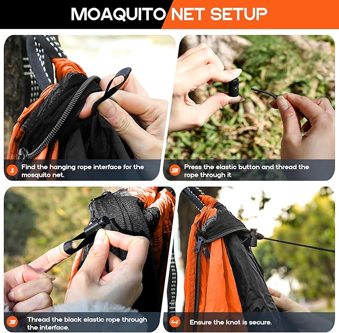 Camping Hammock Mosquito NetDouble &amp Single Portable Hammocks Hammocks with 2 Tree StrapsHammock Tent for Travel CampingCamping Accessories for Indoor Outdoor Hiking Backpacking Backyard Beach