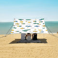 ALAZA Cactus Pattern Beach Tent Sun Shelter UPF50+ Protection Beach Shade Canopy w/ 4 Sandbags for Outdoor Camping Fishing Backyard Fun Picnic 10x9 ft