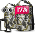 Earth Pak Waterproof Dry Bag - Roll Top Waterproof Backpack Sack (Camo 10L &amp 20L)