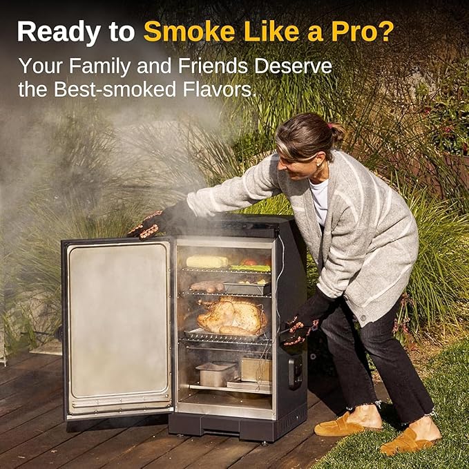EAST OAK 30 Electric Smoker for Outdoors | Up to 6× Longer Smokes on a Single Load | Side Chip Loader for Uninterrupted Smoking | Bigger Batches with 725 sq in Cooking Area
