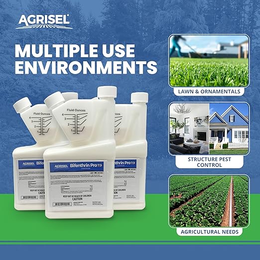 Agrisel Bifenthrin Pro 7.9 Insect Control Safe for Plants &amp Crops Insecticide Effective Against 125+ Insects Includes 3-Pack of Agrisel Protective Gloves 32 Ounces
