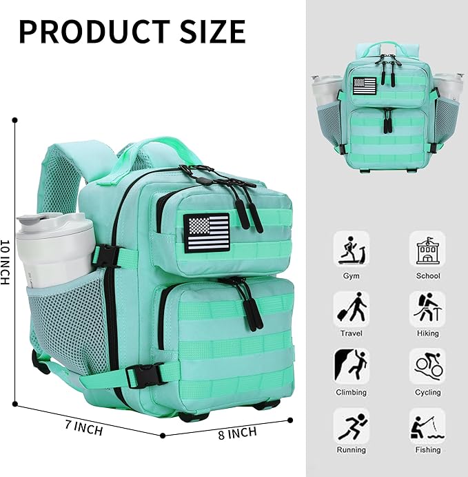 9L Mini Tactical Backpack for Men and Women Tactical Backpack Small for Hiking Small Tactical Bag (MintGreen)