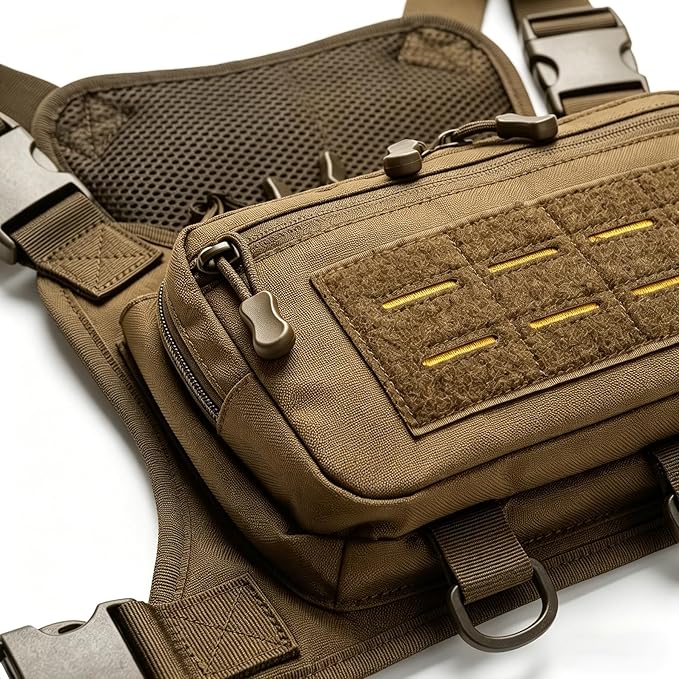Tactical Chest Pack EDC Chest Bag Utility Molle Chest Rig Pouch with CCW Compartment Adjustable Strap Admin Pouch