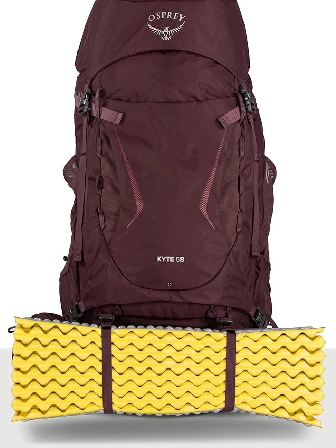 Osprey Kyte 58L Women's Backpacking Backpack - Hiking &amp Camping Bag with Waterproof Raincover Rocky Brook Green Medium/Large