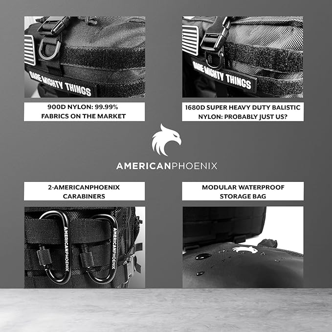 45L to 55L Expandable Professional Tactical Backpack | 1680D SUPER HEAVY DUTY BALLISTIC NYLON |10X Stronger Work &amp Military Bag | Built-In Rain Cover | MADE BY PROS FOR PROS (Carbon Black: Pro Ser