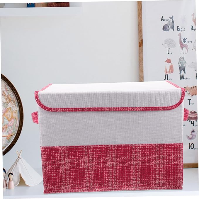 Luxshiny 1pc Clothes Storage Box Organizer for Home Toys Quilts Sundries Dual-lid Design Breathable Material Space-saving