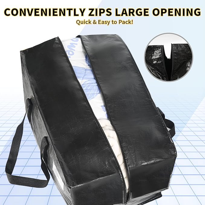 Heavy Duty Extra Large Moving Bags96 Gallon Jumbo Packing BagsHuge Moving Storage Bags with Strong Zippers &amp Carrying HandlesReusable Big Moving Storage Bags for College Dorm Travel 1Pack