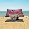 ALAZA Red Flamingos Beach Tent Sun Shelter UPF50+ Protection Beach Shade Canopy w/ 4 Sandbags for Outdoor Camping Fishing Backyard Fun Picnic 10x9 ft