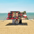 ALAZA Christmas Checked Beach Tent Sun Shelter UPF50+ Protection Beach Shade Canopy w/ 4 Sandbags for Outdoor Camping Fishing Backyard Fun Picnic 10x9 ft