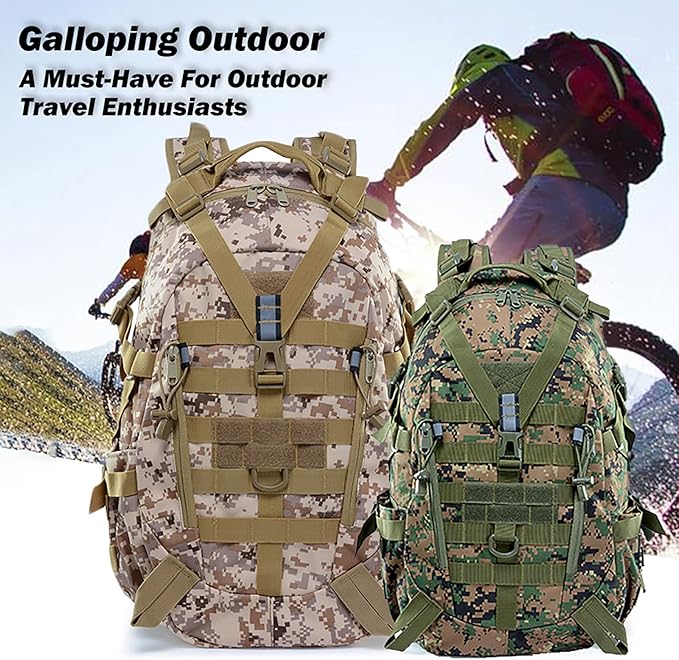 Military Tactical Backpack25L Army 3 Days Assault Pack BagOutdoor Tactical Bag Backpack for MenMolle Rucksack Waterproof (CamoB)