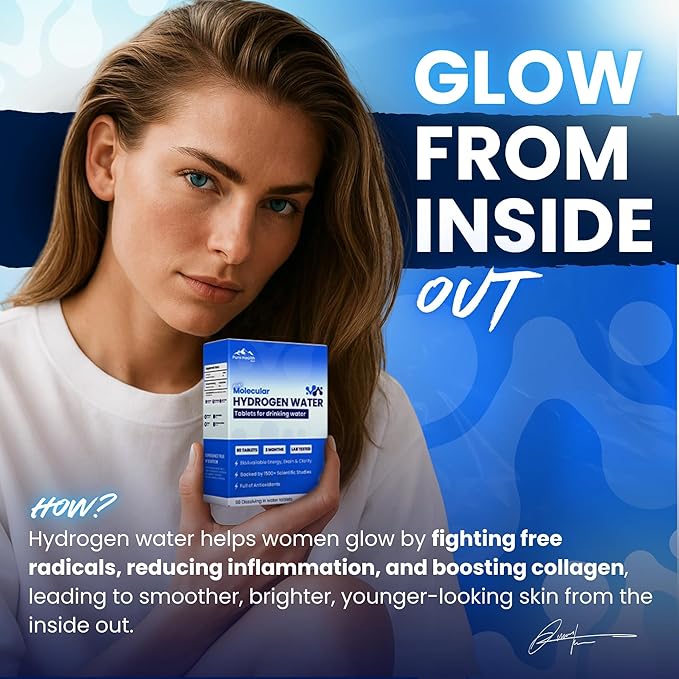 PHM Hydrogen Water Tubes Tablets for Drinking Water - H2 Molecular Tabs | Magnesium Pills Electrolytes Hydration Supplement to Support Healthy Aging &amp Energy Boost | 90 Tablets 3 Months Supply