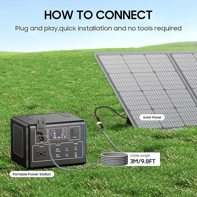 10FT/3M XT60 Extension Cable Adapter Female to Male Connector for Anker SOLIX C300 757 767 Ecoflow Delta River Solar Generator BLUETTI RC Battery RV Boats Drones 16AWG