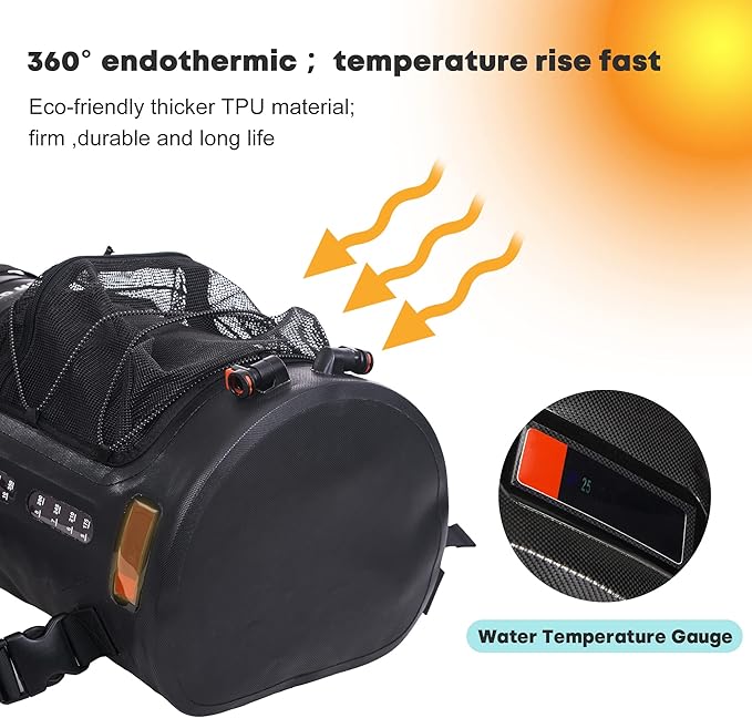 WILD HEART Camping Shower 22L/ 12L Portable Shower for Camping with Pressure Foot Pump and Hose - Solar Shower Bag Backpack for Camping Road Trip &amp Outdoor Use