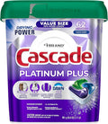 Cascade Platinum Plus Dishwasher Pods Dish Detergent Soap Clean Scent 62 Count