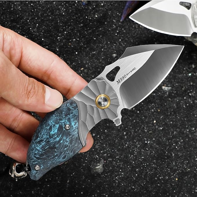 Pocket Knife Hunting Knives &amp Tools Knifes HRC 60 Hand-Carved Vegetable-Tanned Leather Sheath Folding Knife Lightweight Outdoor Knife for Backpacking