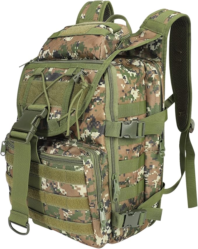 ShowyLive 40L Military Backpack Trekking Hiking Molle Army Survival Equipment Backpacks 3 Day Bug Out Bag Waterproof Rucksack for Camping Fishing Travelling Climbing Outdoor Sports Digital Camo
