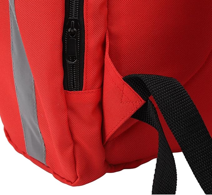 Red Firefighter Backpack Jump Bag Large Capacity Emergency Survival Gear Bag with Reflective Strip for Camping Hiking Sports