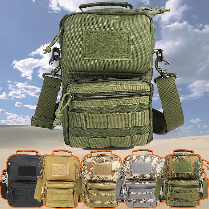 6L Military Camouflage Crossbody Pack Water Proof Tactical One Strap Small Bag with Detachable Strap