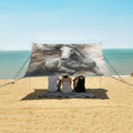 ALAZA White Horse Beach Tent Sun Shelter Portable Canopy Sunshade for Outdoor Camping Picnics Backyard Fun 10x9 ft