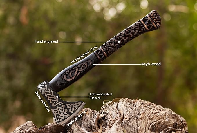 |20 Viking AxeHatchetThrowing AxeHand AxeGifts for himWood Working ToolViking Gifts for MenCamping HatchetTomahawkBearded Axe (WCA-007)