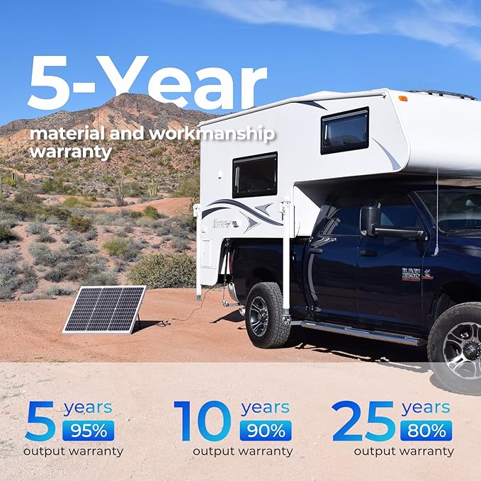 Renogy Solar Panel 50 Watt 12 Volt High-Efficiency 50W Solar Panel Monocrystalline PV Module Power Charger for RV Marine Rooftop Farm Battery and Other Off-Grid Applications