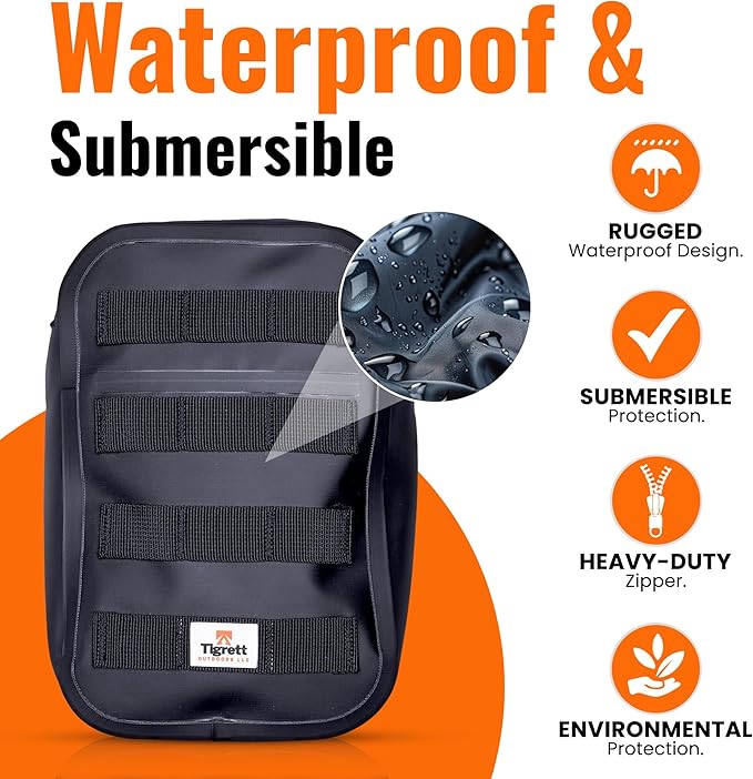Dry Shield MOLLE Faraday Bag (9.5 x 6 x 2.5) Signal Blocking Waterproof &amp Submersible Tactical Bag with RF Shielding for Electronic Security