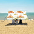 ALAZA Cute Calf Bull Yak Beach Tent Sun Shelter UPF50+ Protection Beach Shade Canopy w/ 4 Sandbags for Outdoor Camping Fishing Backyard Fun Picnic 10x9 ft