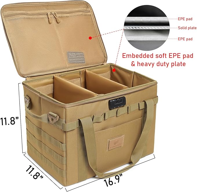Tactical Sling Backpack and 38L Camping Storage Bag with Combination Lock