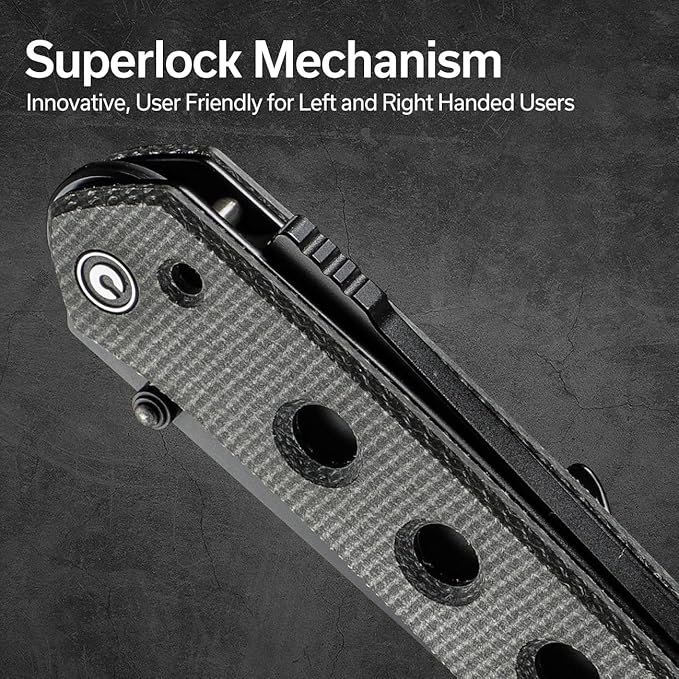 CIVIVI Vision FG Pocket Knife for EDC Superlock Folding Knife with 3.54 Reverse Tanto Nitro-V Blade Micarta Handle Ideal Gift for Men Women C22036-3