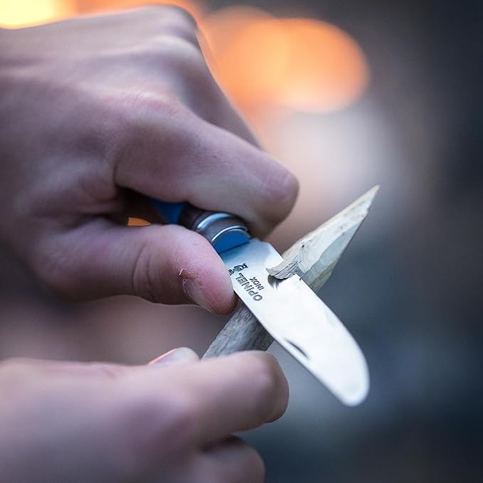 Opinel Outdoor Junior No. 07 Stainless Steel Folding Knife with Safety Rounded Tip Integrated Whistle Made in France